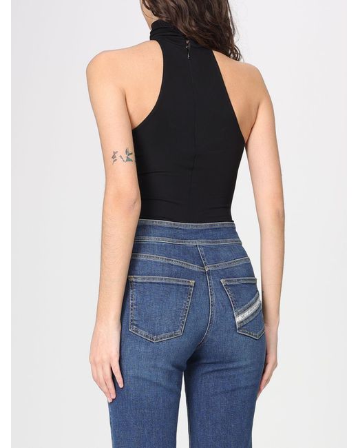 Elisabetta Franchi Blue Cut-Out Viscose Bodysuit Top