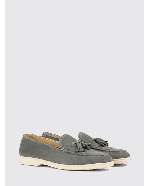 Doucal's Gray Suede Loafers