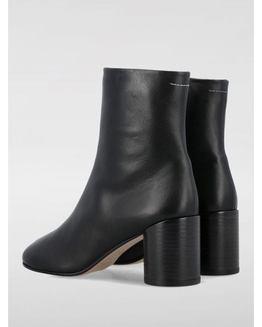MM6 by Maison Martin Margiela Black Flat Ankle Boots