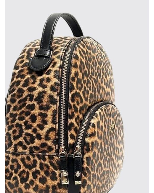 Liu Jo Natural Animal Print Faux Leather Backpack