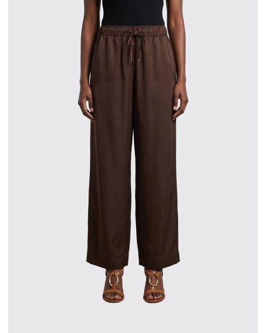 Ganni Brown Recycled Fabric Palazzo Trousers