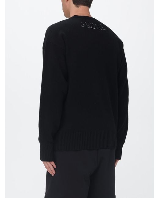 Amiri Black Virgin Wool Crew-Neck Pullover for men