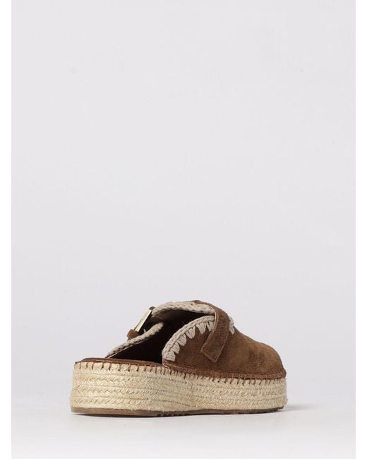 Mou Brown Jute Suede Mules