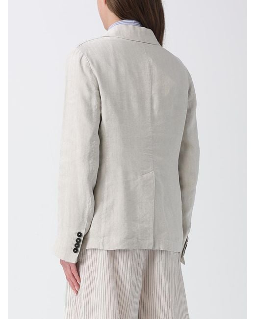 Barena Gray Single-Breasted Linen Blend Blazer