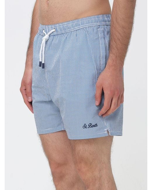 Mc2 Saint Barth Blue Checked Swimsuit for men