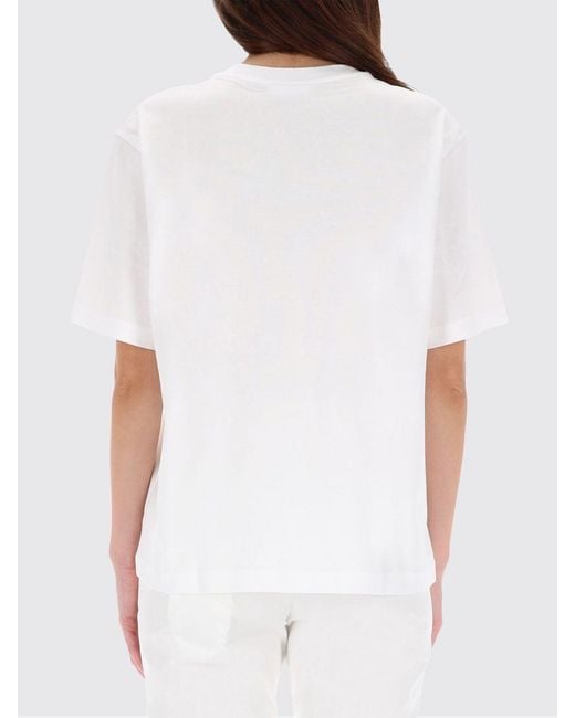 Camiseta De Algodón Con Logo Lacoste de color White