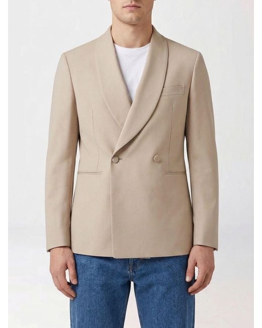 Tagliatore Natural Double-Breasted Virgin Wool Blazer for men