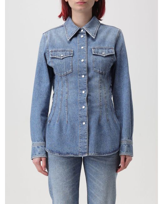 Camicia di jeans a corsetto di Chloé in Blue