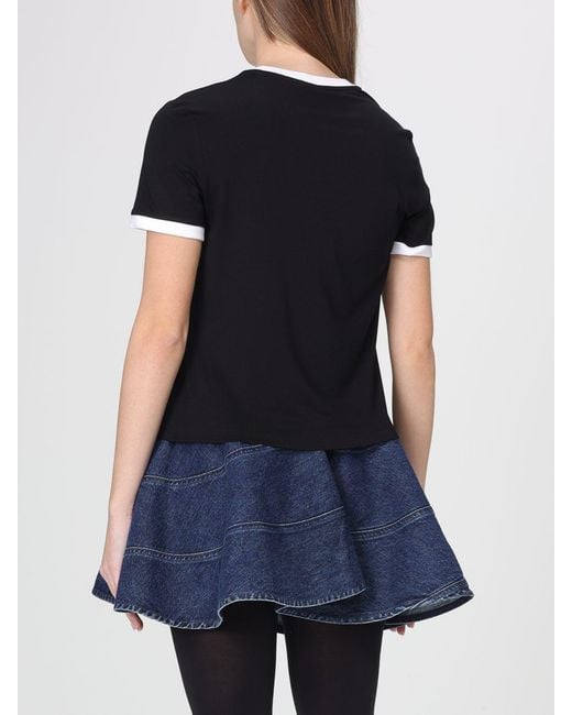 Versace Black Viscose T-Shirt With Logo
