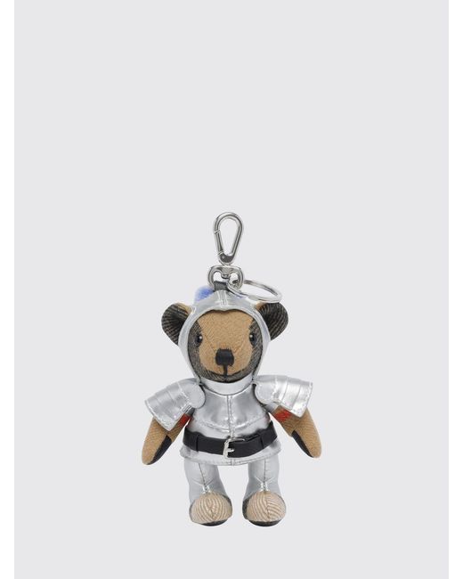 Burberry White Thomas Cashmere Keychain