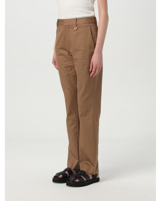 Burberry Natural Straight Leg Trousers