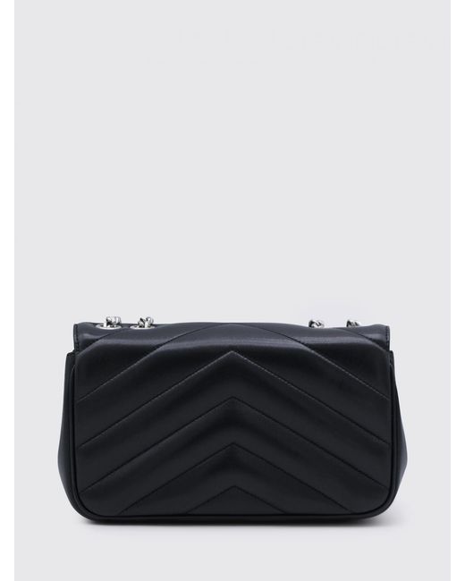 Saint Laurent Black Loulou Chevron Quilted Leather Bag