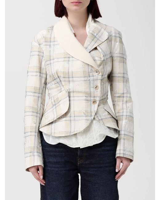 Vivienne Westwood Natural Check Cotton Blend Jacket
