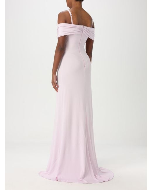 Elisabetta Franchi Pink Carpet Stretch Viscose Long Dress