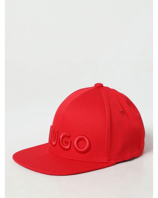 Cappello in cotone con logo di HUGO in Red da Uomo