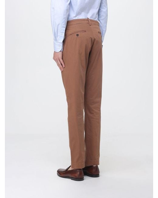 Siviglia Brown Stretch Cotton Chino Trousers for men