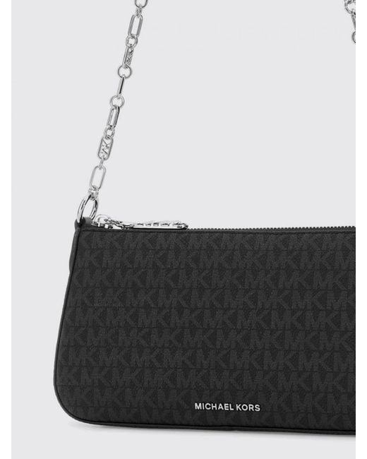 Michael Kors White Coated Cotton Bag With Mk Monogram