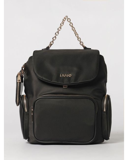 Liu Jo Black Fabric And Synthetic Leather Backpack
