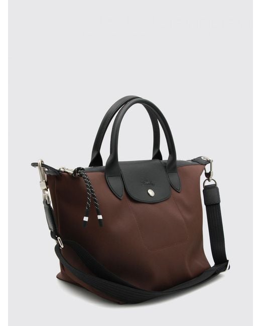 Longchamp Brown Le Pliage Energy Recycled Nylon Handbag With Shoulder Strap