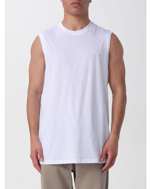 ARMANI EXCHANGE White Cotton Jersey Tank Top With Logo for men