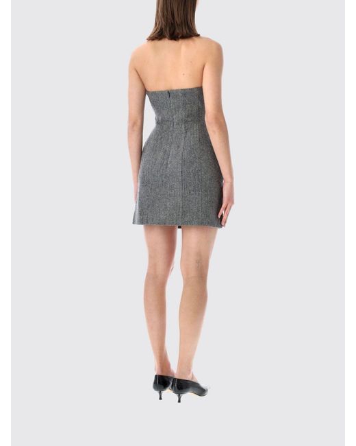 Self-Portrait Gray Wool Blend Dress