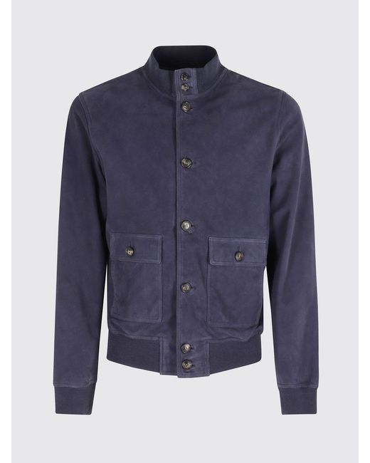Stewart Blue New Orleans Suede Bomber Jacket for men