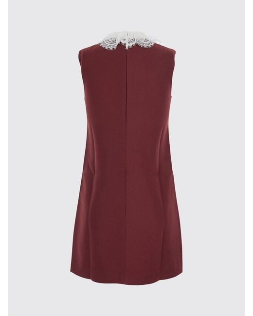 Self-Portrait Red Off-The-Shoulder Crêpe Midi Cocktail Dress With Lace