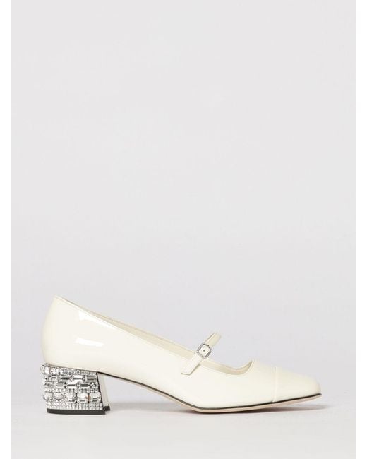 Jimmy Choo Natural Elisa Patent Mary Jane With Jewel Heel