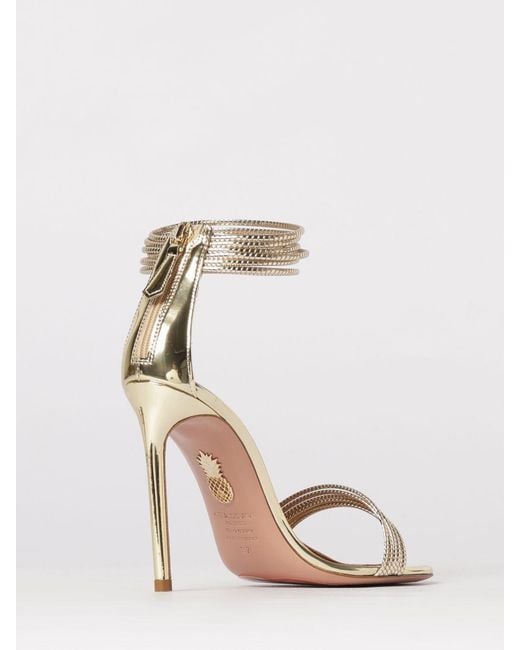 Aquazzura White Laminated Leather Sandal