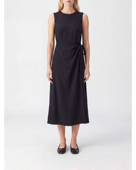 Aspesi Blue Cotton Poplin Wrap Dress