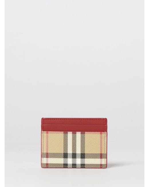 Burberry Red Check Canvas Card Holder