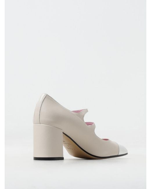 CAREL PARIS White Mary Jane Cherry In Nappa With Buckles