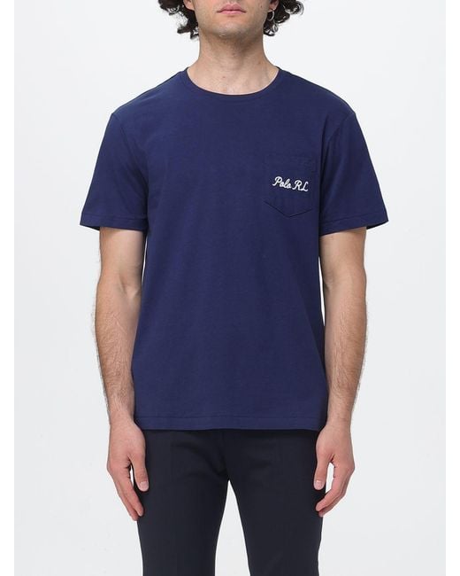 Polo Ralph Lauren Blue Cotton T-Shirt With Teddy Print for men