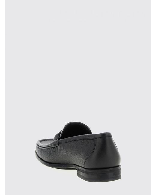 Ferragamo White Gancini Grained Leather Loafer for men