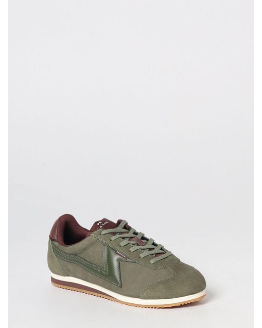 Paul Smith Green Bicolor Leather And Nubuck Low Top Sneakers With Round Toe for men