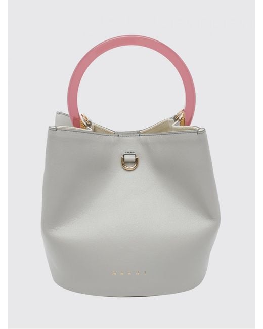 Marni Gray Pannier Leather Bag