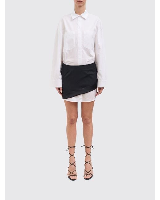 Dondup White Cotton Shirt Dress