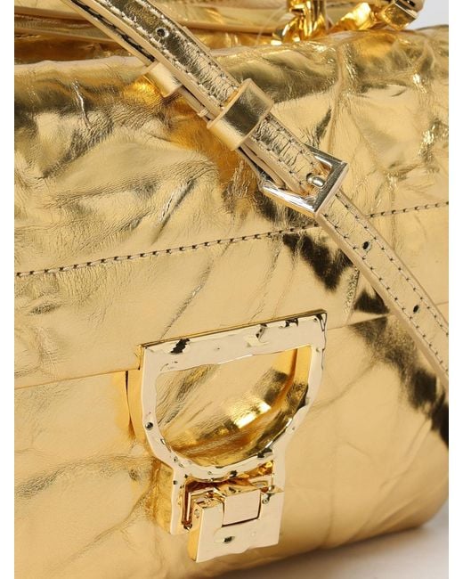 Coccinelle Metallic Arlettis Droplet Wrinkled Effect Laminated Leather Bag