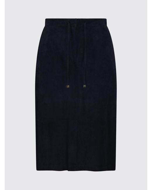 Max Mara Blue A-Line Midi Skirt
