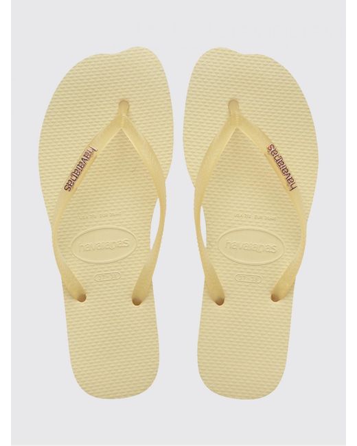 Havaianas Natural Slim Split Rubber Flip-Flops With Low Heel