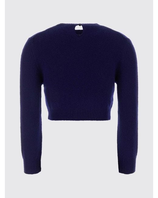 Jil Sander Blue Wool Blend Crop Knit Top