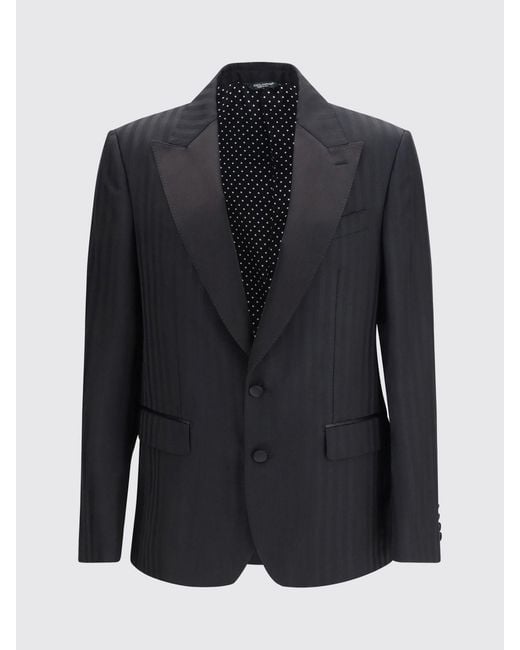 Dolce & Gabbana Blue Dolce &Amp Gabbana Silk Blend Single Breasted Blazer for men