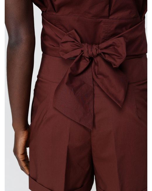 Patrizia Pepe Red Cropped Cotton Shirt