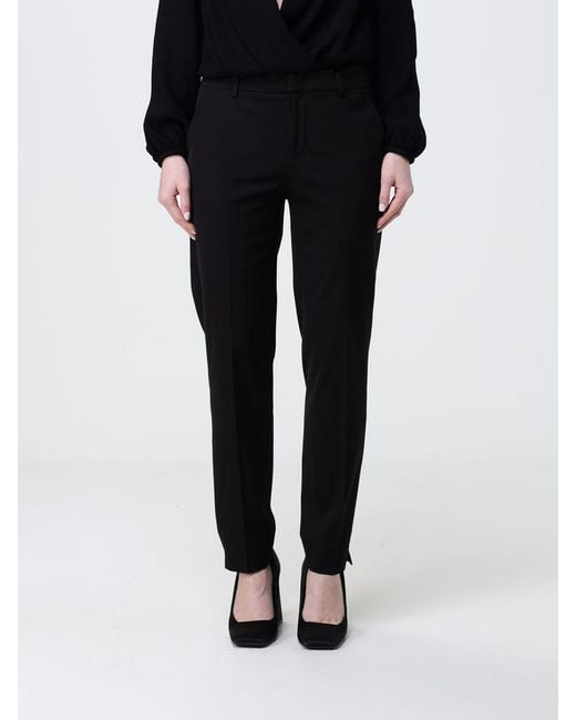 PT Torino Black Slim Fit Stretch Viscose Trousers