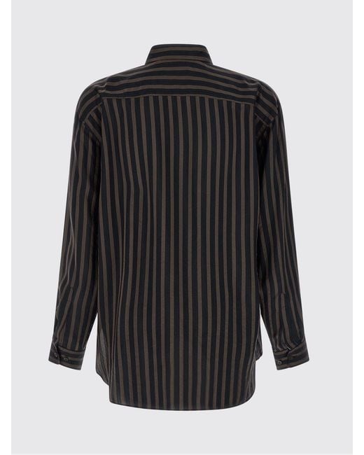 Dries Van Noten Black Striped Cupro Shirt for men