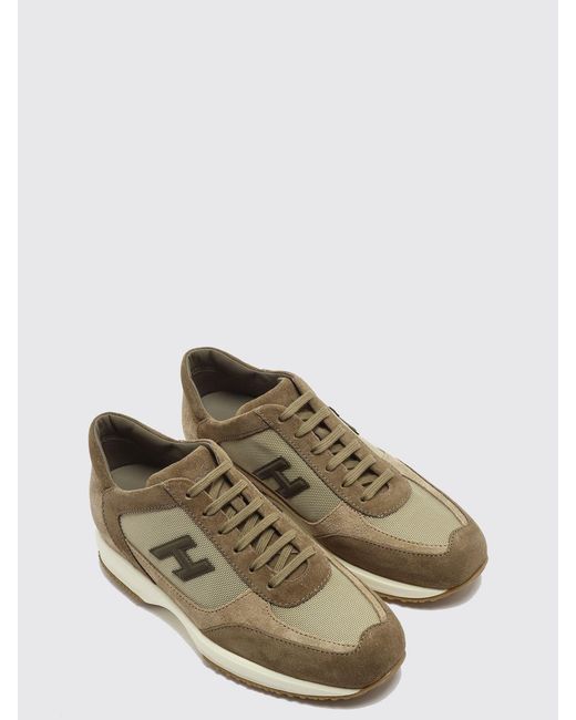 Hogan White Interactive Mesh And Suede Sneakers for men