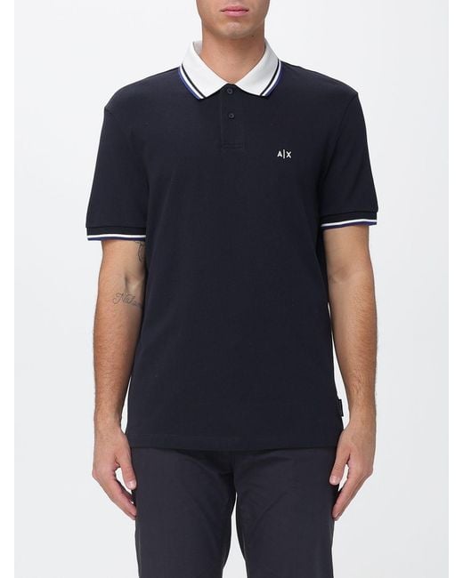 ARMANI EXCHANGE Blue Polo Shirt for men