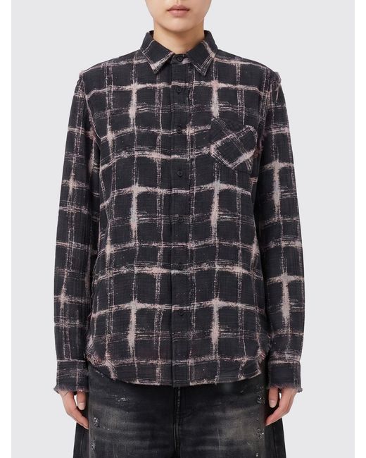 R13 Gray Printed Cotton Shirt