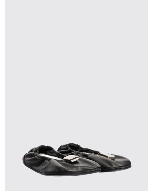 MM6 by Maison Margiela White Leather Ballerina