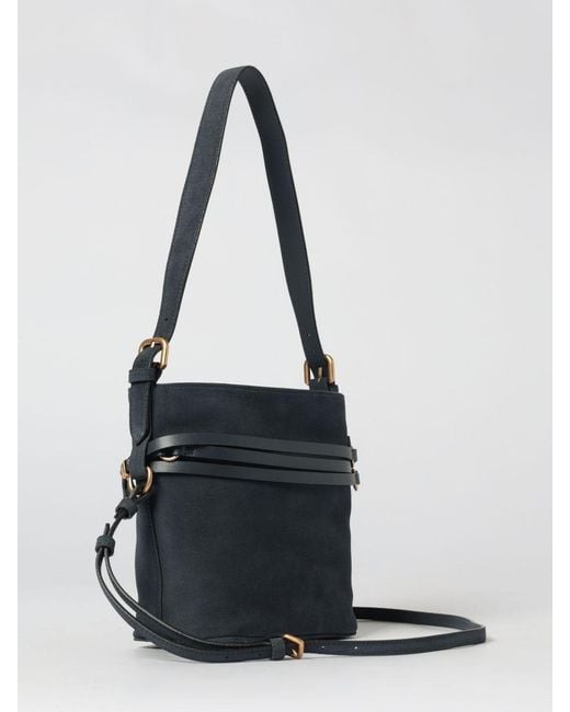 Pinko White Belt Suede Bucket Bag